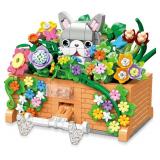 Pop-Up Cat Phone Stand Building Set, Lift-Up Hidden Cat & Flower Garden Design, Multifunctional Desktop Holder for Cellphone, iPad mini & Books, Fun Table Decor, Tablet Holder Birthday Gifts