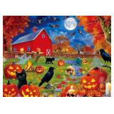 Halloween Puzzles 500 Pieces - Autumn Fall Jigsaw Puzzles for Adults- Light a Jack-o