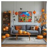 Halloween Puzzles 500 Pieces - Autumn Fall Jigsaw Puzzles for Adults- Light a Jack-o