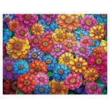 ALL4JIG Painting of Flowers Fun Jigsaw Puzzles for Adults and Kids, 1000 Pieces, Christmas Secret Santa Gift, White Elephant Gifts, Number Partitioned for Easy Solving