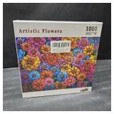 ALL4JIG Painting of Flowers Fun Jigsaw Puzzles for Adults and Kids, 1000 Pieces, Christmas Secret Santa Gift, White Elephant Gifts, Number Partitioned for Easy Solving