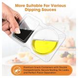 20 PCS Snack Containers with Lid,Reusable Snack Containers with Lids,Leakproof Dipping Containers with Compartments,Snackle Box Container,Double Compartment Condiment Containers,Snack Pack Containers