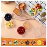20 PCS Snack Containers with Lid,Reusable Snack Containers with Lids,Leakproof Dipping Containers with Compartments,Snackle Box Container,Double Compartment Condiment Containers,Snack Pack Containers