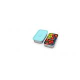 blacksof 2 Pack Stainless Steel Snack Containers   Leakproof Reusable Bento Boxes with Lids for Food Storage, Travel, Work, Outdoor (Clear Lid/Silver Base, 2 Compartments)