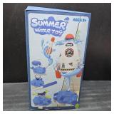 Water Rocket Sprinkler for Kids, Outdoor Sprinkler Rocket Launcher Toy for Backyard, Summer Water Toys for Kids Ages 3-12, Fun Water Powered Rocket Toy (White-5)