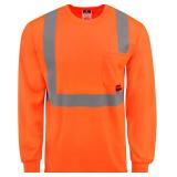 RADWEAR ST21-2 Type R Class 2 Long Sleeve Moisture Wicking Reflective Safety T-Shirt for Men and Women, Hi-Vis Orange, 4X