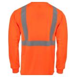 RADWEAR ST21-2 Type R Class 2 Long Sleeve Moisture Wicking Reflective Safety T-Shirt for Men and Women, Hi-Vis Orange, 4X