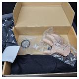 Oumbivil Girls Halloween Costumes Kids Black Dress with Socks Necklace Hairpin for Birthday Outfits