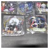 Gadluckki 2025 Night Before Christmas Tree Decorations, 8PCS Acrylic Cute Jack and Sa&lly Pendants Hanging, 2D Flat Tree Xmas Ornaments for Holiday Vacation Gift and Scary Decor 10cm/3.93in