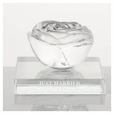 Wedding Gifts for Couples-Mr&Mrs, Crystal Rose with Led Stand Decoration Memorial, Best Bride & Groom Engagement Souvenir Gifts Ideas (3.93 x 3.93 Inch