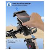 Bike Phone Holder, Motorcycle Phone Mount, Camera Friendly Quick Install Double LockedClip for Scooter, 360  Rotate Cell Phone Clamp for iPhone 16 15 Pro Max/14/13, Galaxy and More 4.7-7" Phone