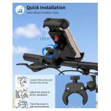 Bike Phone Holder, Motorcycle Phone Mount, Camera Friendly Quick Install Double LockedClip for Scooter, 360  Rotate Cell Phone Clamp for iPhone 16 15 Pro Max/14/13, Galaxy and More 4.7-7" Phone