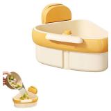 Suction Cup Sink Corner Rack, Suction Cup Sink Corner Rack Strainer, Triangle Storage Rack with Drain Hole, Corner Sink Trash Catcher for Food Waste (Orange)