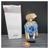 Halloween Animated Banjo Skeletons Spooky Luminous Skeleton Guitarist Activate Music Multilingual Skeleton Statues for Halloween Autumn Interior Decoration Photos Props (Yellow)