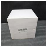 Body Powder Puff and Container, Glass Box for Dust Puff, Powder applicator with Case for Dusting powder (retro)