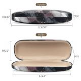 Knasfa Glasses Case Hard Shell, Cute Sunglasses Case for Women Leather Protective Case for Eyeglass with Cleaning Cloth CQ0153-D