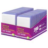 400 Packs Card Sleeves,3"X4" Baseball Collectible Trading Card Protective Sleeves,Hard Plastic Card Holder for Trading Sports Football Game Cards (200 Hard Sleeves+200 Penny Sleeves)