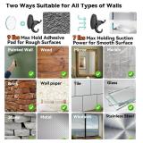 Audend Suction Cup Hooks for Shower, Wreath Hanger 5 Pack, Bathroom Suction Hooks Hold Up to 9 lbs, No Drill Siding Clips for Restroom, Window, Door, Kitchen (Black)