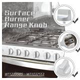 W11239985 W11032553 Range Surface Burner Knob Cooktop Gas Control Assembly Metal Zinc Alloy Insulation Compatible with Whirlpool Stove Knob Replace 4845290 AP6333411 PS12578779 (5PCS)