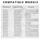 W11239985 W11032553 Range Surface Burner Knob Cooktop Gas Control Assembly Metal Zinc Alloy Insulation Compatible with Whirlpool Stove Knob Replace 4845290 AP6333411 PS12578779 (5PCS)