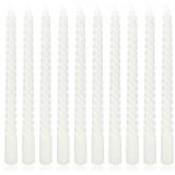 10 Inch White Spiral Taper Candle Set, 10 Pack Unscented Dripless Candlesticks for Christmas Dinner Parties Brithday Wedding and Home Decor