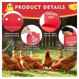 Leinuosen 4 Pack Chicken Oyster Shell and Grit Feeder Combo Hanging Chicken Feeder Trough Automatic Gravity Poultry Coop Accessories Water Dispenser for Chicks, Ducks, Quail(Style A,Pla,Red+Black)