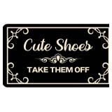 Cute Shoes Take Them Off Doormat Funny Welcome Entryway with Non Slip Backing for Indoor All Weather Take Off Your Shoes Home Decor Housewarming Gift 18x30 Inch