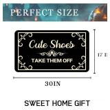Cute Shoes Take Them Off Doormat Funny Welcome Entryway with Non Slip Backing for Indoor All Weather Take Off Your Shoes Home Decor Housewarming Gift 18x30 Inch