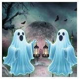 Halloween Outdoor Decorations Yard Signs Stakes,2pack Ghost Halloween Stakes for Garden Yard Lawn Porch Scary Trick or Treat Party Decorations Supplies Outside
