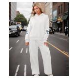 Ythomm Womens 2 Piece Outfits Lounge Bow Graphic Oversized Hoodies Sets Baggy Wide Leg Sweatpants Sweatsuit Fall Tracksuits. Size Large