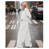 Ythomm Womens 2 Piece Outfits Lounge Bow Graphic Oversized Hoodies Sets Baggy Wide Leg Sweatpants Sweatsuit Fall Tracksuits. Size Large