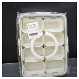 Patent Design Ribbed Snackle Box Container Snack Container Divided Serving Tray with Lid and Handle, 8 Divider Portable Snacklebox for Travel Beach for Charcuterie Veggie Fruit Candy,1 Pack