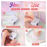 Janmercy 6 Pack Led Cowboy Hats Light Up Glitter Space Cowgirl Hat with 6 Heart Sunglasses for Women Girls and Men (White)