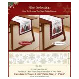 Xmas Tree Christmas Table Runner - 13x72 Buffalo Plaid Christmas Tree Table Runner with Snowflake Merry Xmas Decor, Vintage Farmhouse Rustic Winter Decoration for Home Kitchen Dinner Party