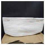 CubesLand Woven Basket for Organizing/Shelves, Cube Shelf Closet Storage Set of 3, Long-lasting & Skin-friendly Bin, Stylish Room Storage, Rainbow Stitches Cotton Rope