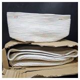 CubesLand Woven Basket for Organizing/Shelves, Cube Shelf Closet Storage Set of 3, Long-lasting & Skin-friendly Bin, Stylish Room Storage, Rainbow Stitches Cotton Rope