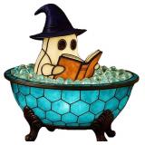 Christmas Halloween Party Ghost Bubble Bath Lamp, Halloween Ghost Night Light, Cute LED Lamp for Bathroom Decor, Ghost-Themed Bathtub Lamp for Halloween Party or Gift