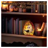Halloween Ghost Reading Book Lamp Halloween Ghost Night Light with Flickering Effect, Halloween Lights Indoor Ghost Decor