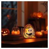 Halloween Ghost Reading Book Lamp Halloween Ghost Night Light with Flickering Effect, Halloween Lights Indoor Ghost Decor