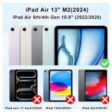 Case for iPad Air 13" M3/M2 (2025/2024), Screen Leather Protector with Pencil Holder,Soft Leather Trifold Stand Magnetic Smart Cover with Clear TPU Back, Auto Wake/Sleep, Blue