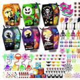 FlorWave 24 Pack Halloween Coffin Box,280 Pcs Halloween Party Favors Toys Bulk and Goodies Bag Fillers,Classroom Prizes Gift Basket Stuffers