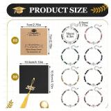 Quelay 8 Sets 2025 Graduation Card for Her Compass Graduation Inspirational Card with Grad Cap Boxes for Women/her/female/him, Class of 2025 High School College Senior Grad