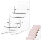DOITOOL Clear Acrylic Wallet Display Stand, Jewelry Purse Display Shelf, Glasses Handbag Organizer Holder for Home Retail Store (6-Tier)