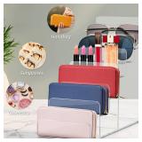 DOITOOL Clear Acrylic Wallet Display Stand, Jewelry Purse Display Shelf, Glasses Handbag Organizer Holder for Home Retail Store (6-Tier)