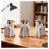 Halloween Ghost Figurine - Spooky Resin Statue, Cute Finger Ghost Ornaments, Perfect for Indoor & Porch Decor