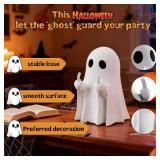 Halloween Ghost Figurine - Spooky Resin Statue, Cute Finger Ghost Ornaments, Perfect for Indoor & Porch Decor