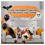 Halloween Gnomes Decorations 2 PCS Resin Skull Decor Skeleton Tabletop Figurines Indoor Holiday Collectible Statue for Women Men Kids