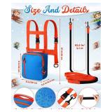 Toulite Ski Harness for Kids and Snowboard Harness Trainer Teach Your Child the Speed Control of Skiing and Snowboarding(Blue Orange)