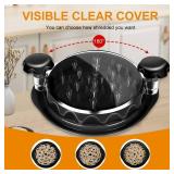 Vitoler Pro Chicken Shredder Tool, 10 8 Chicken Breast Shredder Tool Twist,Chicken Grinder withTransparent Lid,Ergonomic Handle,Non-Slip,Meat Shredder for Shredding Chicken Breast, Pork and Beef