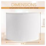 Linen Drum Lamp Shade - Heather White - 13" x 13" x 10" - Easy Installation & Versatile Home Decor | Round Shade for Table & Desk Lamps - ASSEMBLY REQUIRED